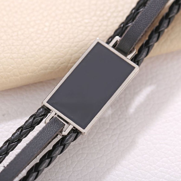 oila gelang kulit multilayer geometric leather bracelet jge114(4F3)