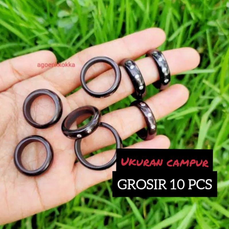 Grosir 10 pcs cincin mata 3 hitam kokka kaokah