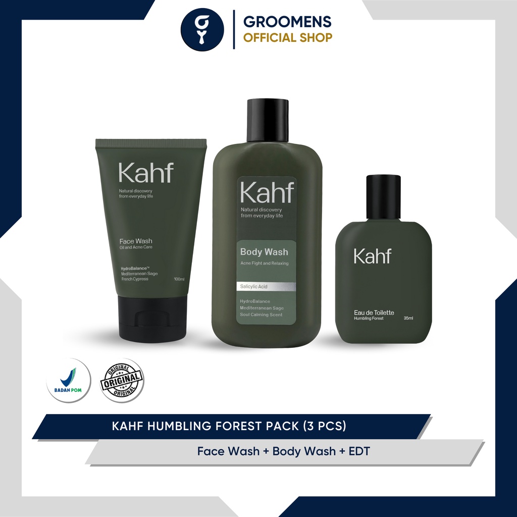 Kahf Humbling Forest Pack - Face Wash, Body Wash, &amp; EDT (3 pcs)