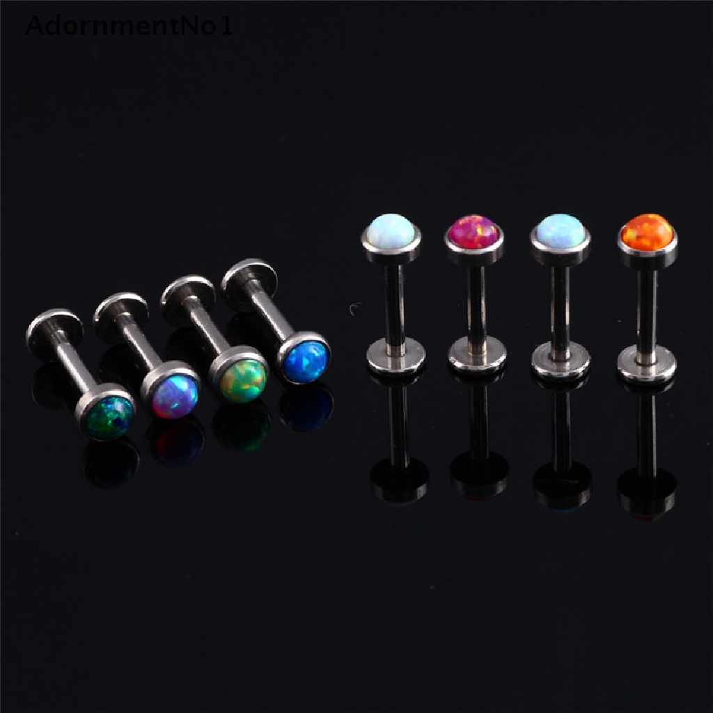 (AdornmentNo1) Anting Tindik Bibir / Hidung / Tubuh Aksen Opal Kristal Ukuran 6-8mm Untuk Perhiasan Wanita