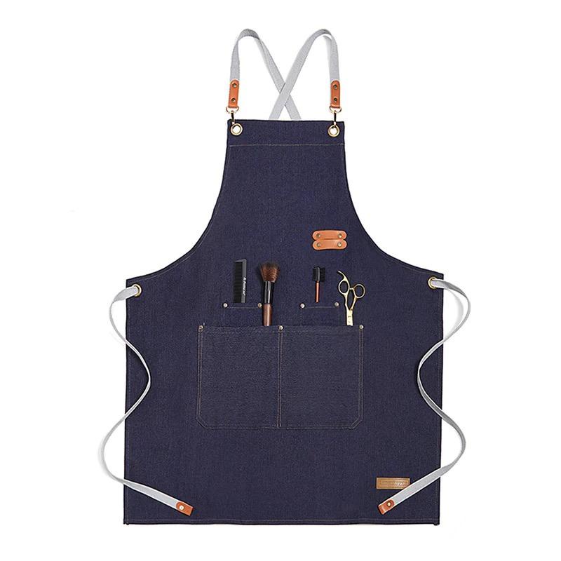 Apron barista coffe pria wanita celemek kerja canvas denim