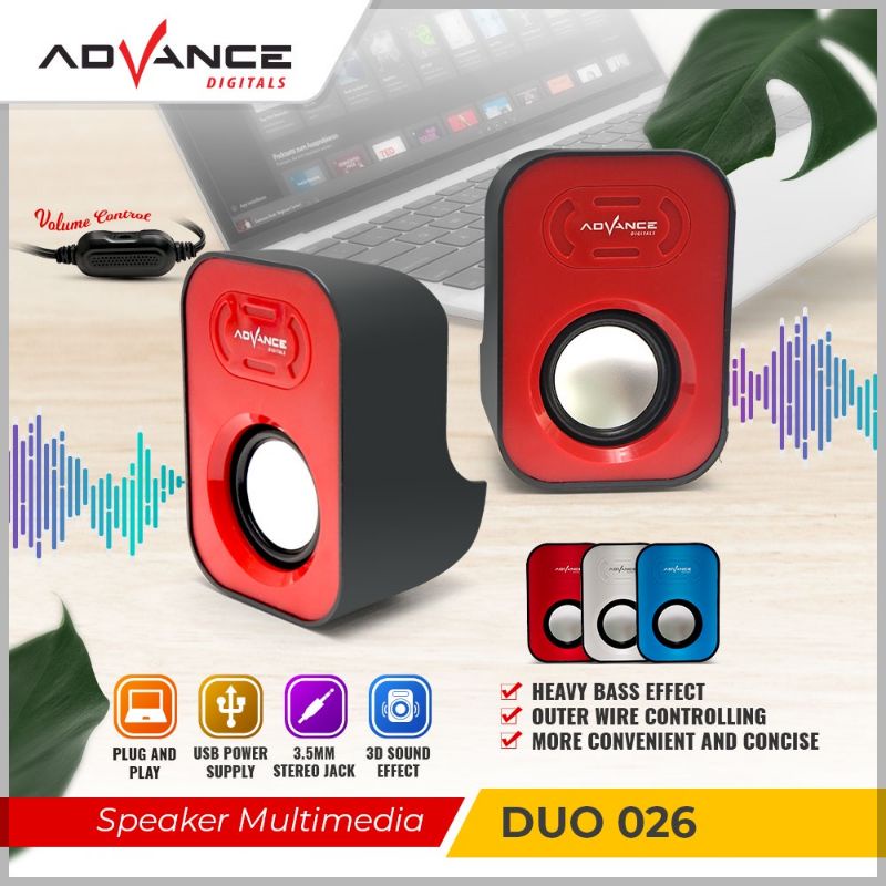 Advance Mini Speaker Bluetooth Multimedia Laptop DUO 026 040 096 200BT