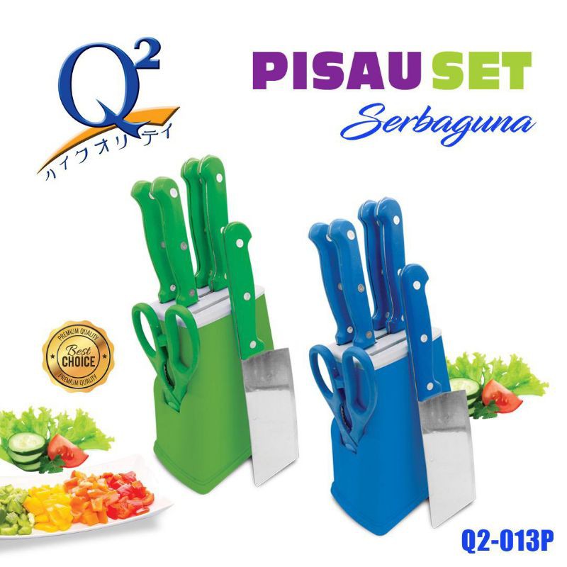 PISAU SET Q2-013P Q2-011P hijau biru pink