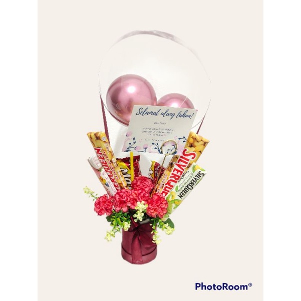 

Bloom box snack bouquet Hampers kado ulang tahun
