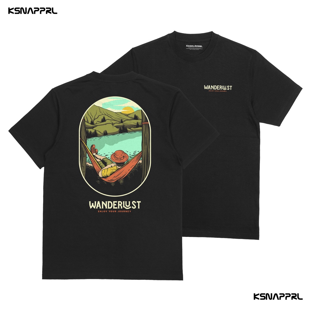 Kaos Pendaki "Wanderlust" - Kaos Pendaki Gunung/kaos Pendaki/Kaos Pendaki Indonesia/Pendaki Indonesi