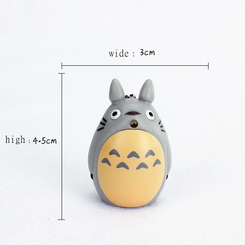 1pc Gantungan Kunci Action Figure Anime Spirited Away Totoro Dengan Lampu LED + Suara