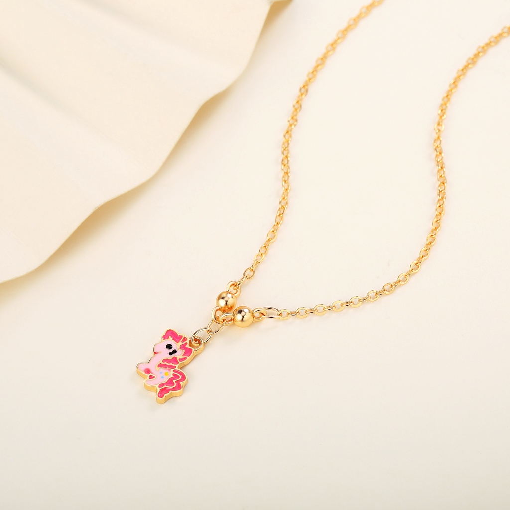 Y482 [COD✔] Kalung Anak Titanium Little Pony Anti Karat Kalung Anak Perempuan Liontin Unicorn 18k Gold Jewelry Untuk Anak