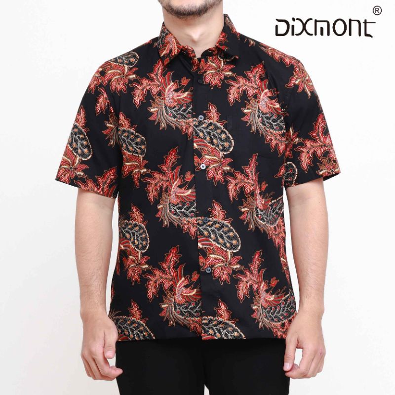 Dixmont Kemeja Pria Batik Pendek Hem BS01921