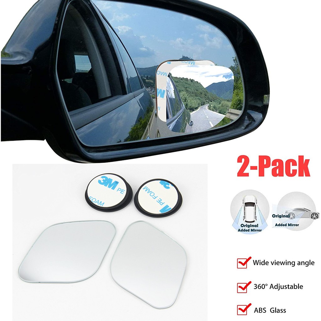 Kaca Tambahan Spion Blind Spot 360 Mini Bezelless (6 Variasi) | Cermin Mobil Frameless