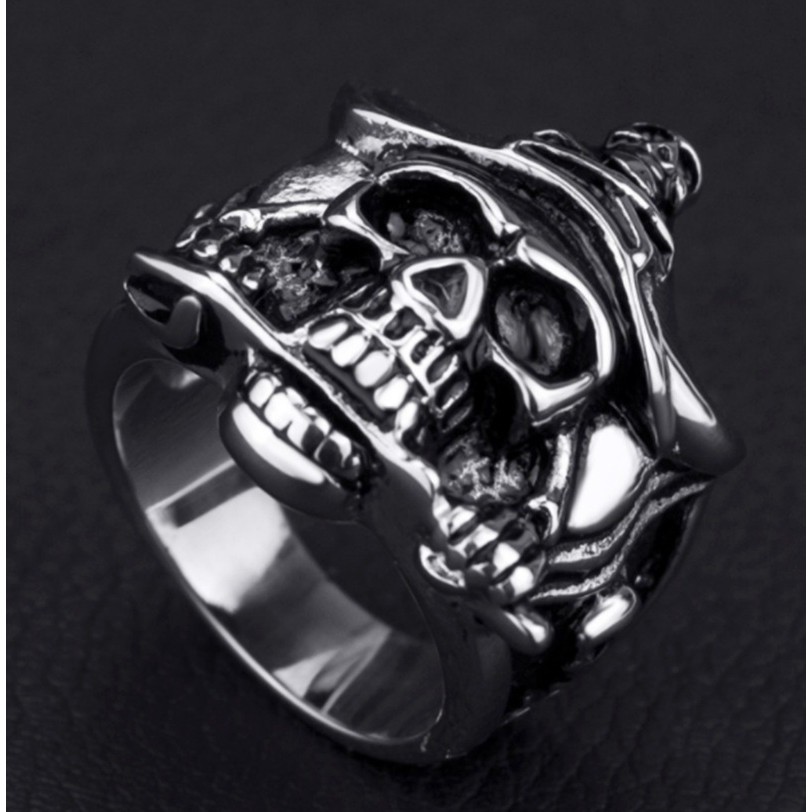 SEUSUK  Cincin Vintage Gothic Desain Kapten Bajak Laut untuk Pria COD ring