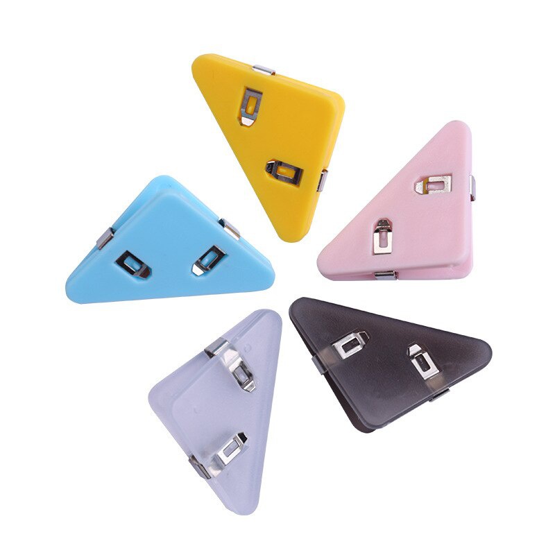 5pcs/pack Colored Plastic Book Paper Corner Binder Clips for Desk Storage Shelf Office Desktop Organization