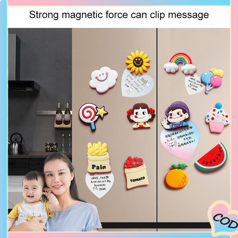 COD❤️Stiker Kulkas Magnet Lucu Kartun Tempelan Tidak Memudar Stiker Magnet Lem Lembut PVC Kreatif-A.one 3D Hiasan Fridge Message Magnetic