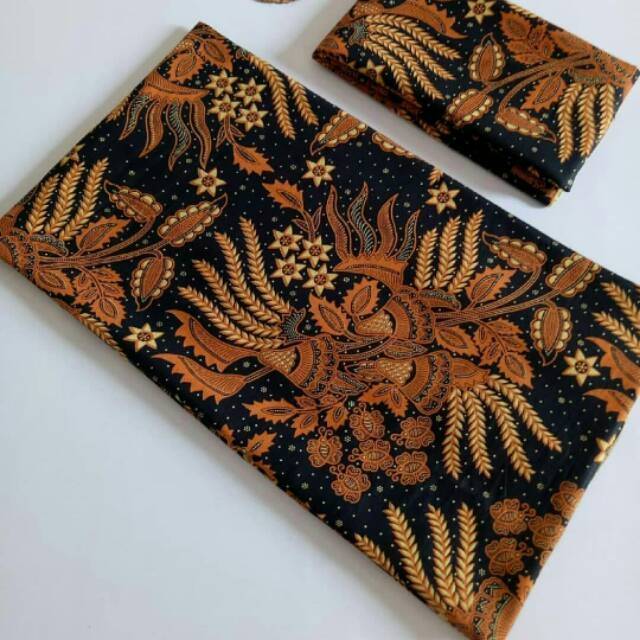 Kain Batik Pekalongan Sogan Motif Manggar Coklat Asli ...