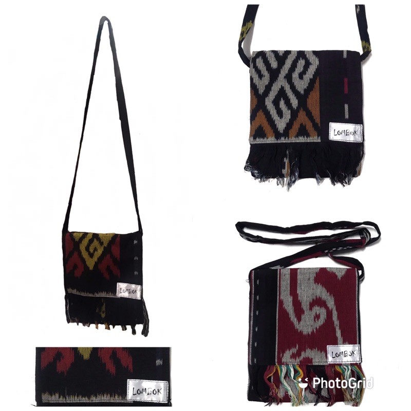 Tas Selempang Tenun Kecil Ethnic Lombok dengan penutup