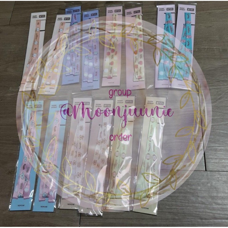 READY STOCK OFFICIAL BT21 STRAP MASK