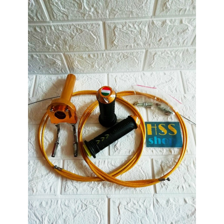 Gas Spontan Kabel 2 + Handgrip + 2 Kabel Gas = Mio M3, Beat, Ninja 250, Vixion, Mio J, Mio Gear, Jup