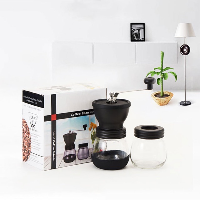 OneTwoCups Alat Penggiling Kopi Manual Coffee Grinder - Black