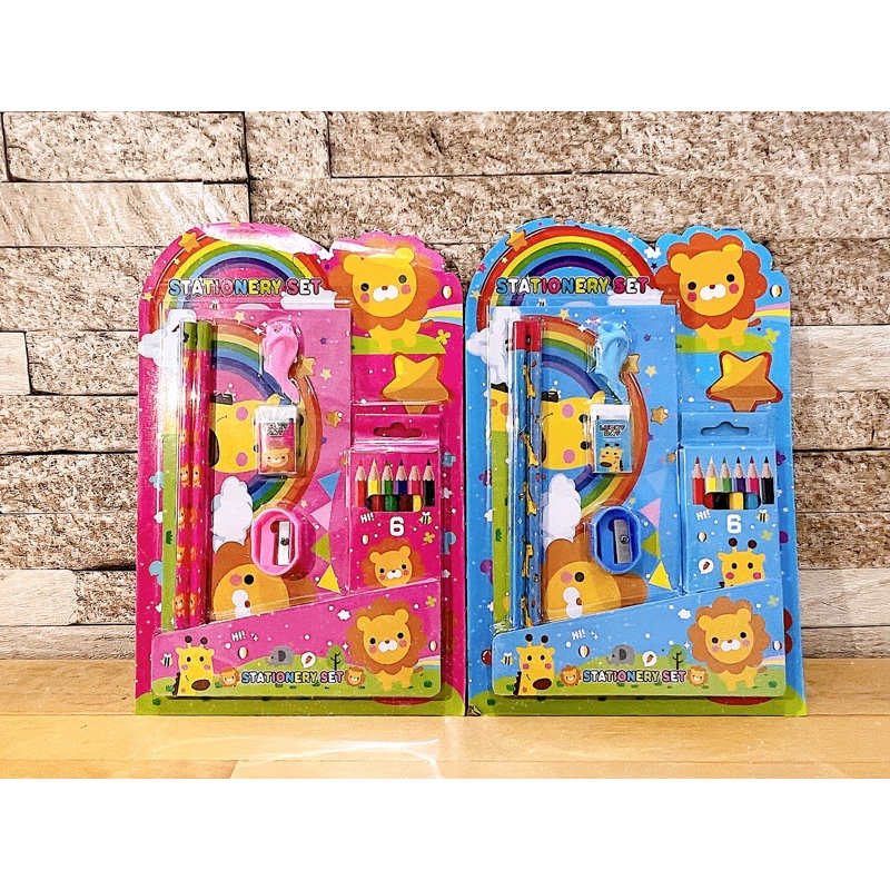 

CRAYON paket alat tulis anak 7in1 pensil warna crayon DIY STATIONERY SET kado hampers ulang tahun anak