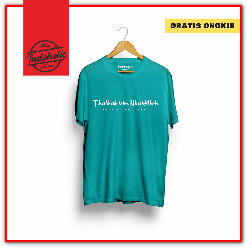 Indoholic Atasan Baju Pakaian Pria Cowok wanita Kaos Distro Kaos Dakwah Kaos Muslim Murah terbaru Combed 100% Original Talhah Bin Ubaidillah