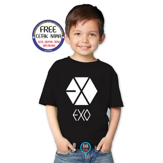Kaos Band Anak Korea EXO Logo Free Cetak Nama/Tulisan Banyak Karakter #1