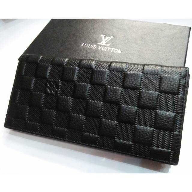 Dompet lv kulit asli panjang lipat damier 6004