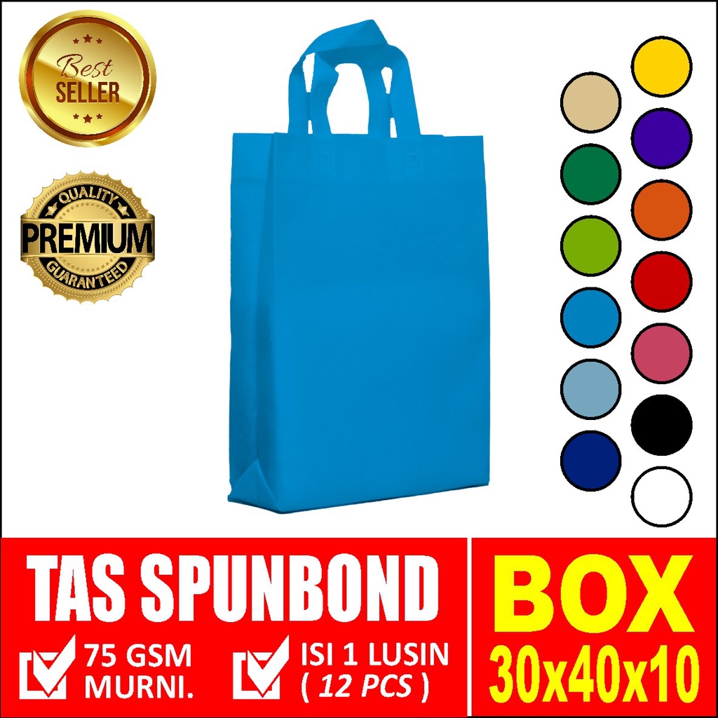 

Tas Spunbond Box Handle - Biru Pocari 30CM x 40CM x 10CM