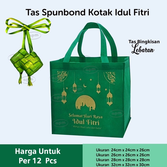 

SALE Tas Spunbond Kotak Kue Idul Fitri Lebaran - 22x22x25_Hijau