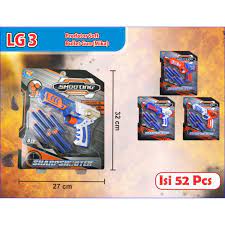 LG 3 -  Mainan Pistol Peluru bahan Busa Steoroform Tempel Kaca LG3