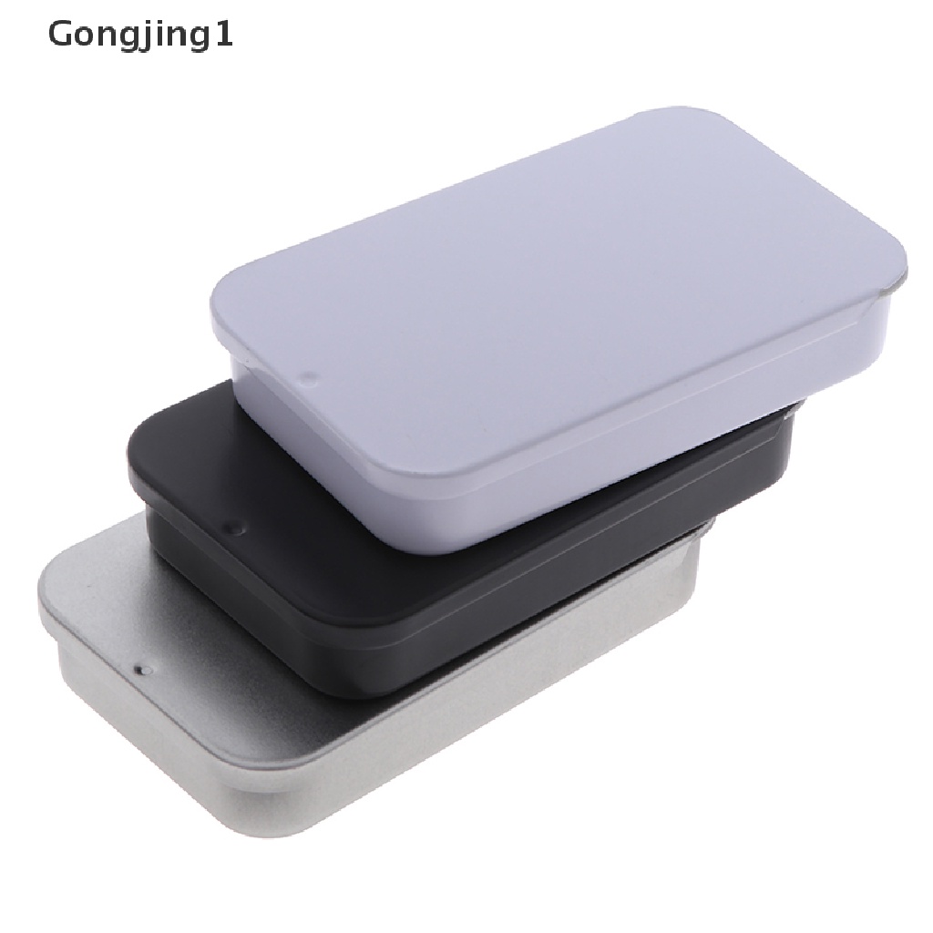 Gongjing1 Tempat Lip Balm / Wax / Krim / Pil / Jenggot Bahan Metal Ukuran 8x5 X 1.5cm Dengan Tutup Geser