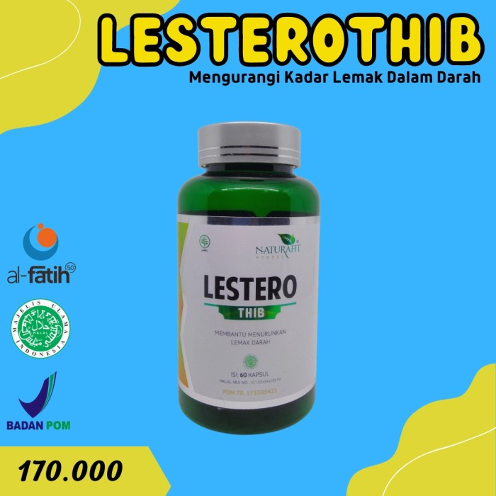 

Obat Kolesterol Lesterothib 100 % Alami herbal tanpa efek samping