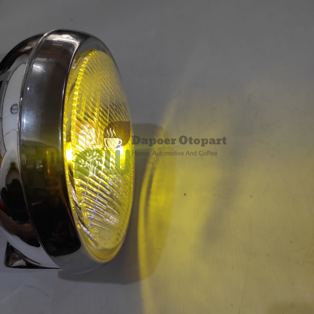 Win Reflektor Headlamp Tiger Crome 7 Inch Custom Universal Motor Lampu Depan Kualitas Bagus