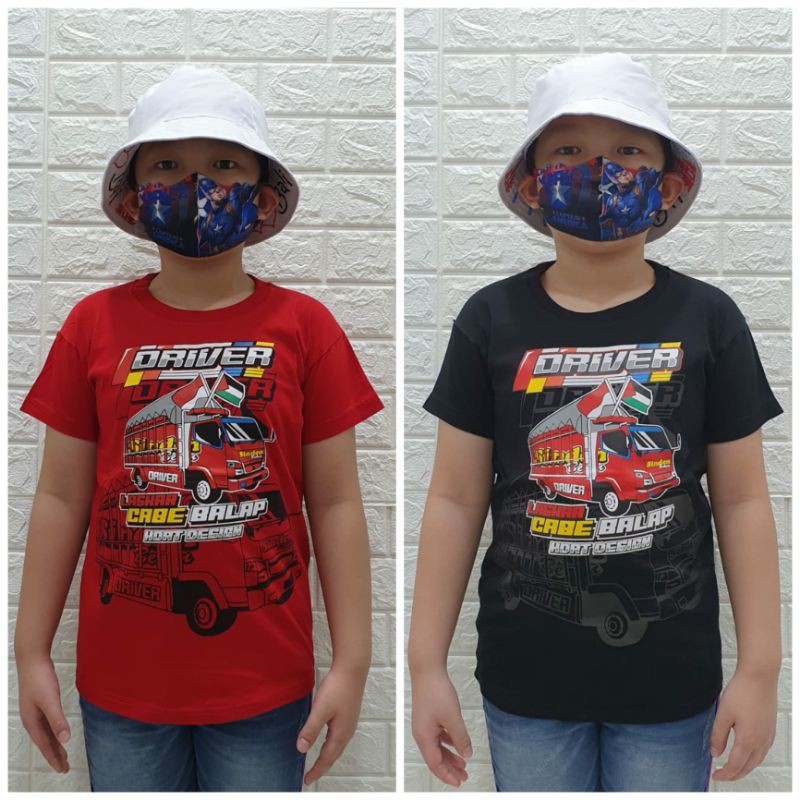 Baju Kaos Atasan Anak Anak Driver Truck Cabe Balap