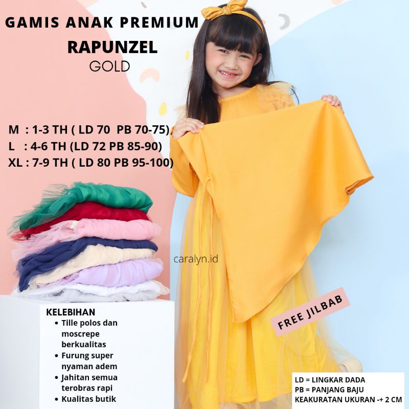 SUPER SALE GAMIS ANAK TERBARU 2023 1-9 TAHUN BAJU MUSLIM ANAK PEREMPUAN SETELAN MUSLIM ANAK PEREMPUAN SUPER PREMIUM DRESS POLOS RENDA RAPUNZEL