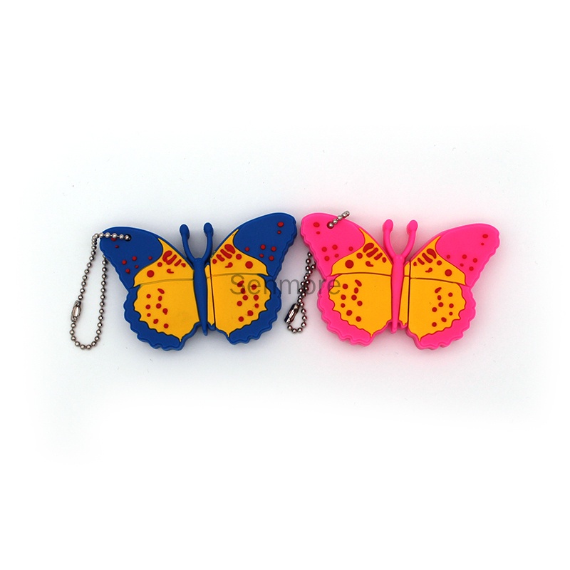 Flashdisk Usb 2.0 Bentuk Kartun Butterfly Kapasitas 64GB128GB 32GB 16GB 8GB 1GB