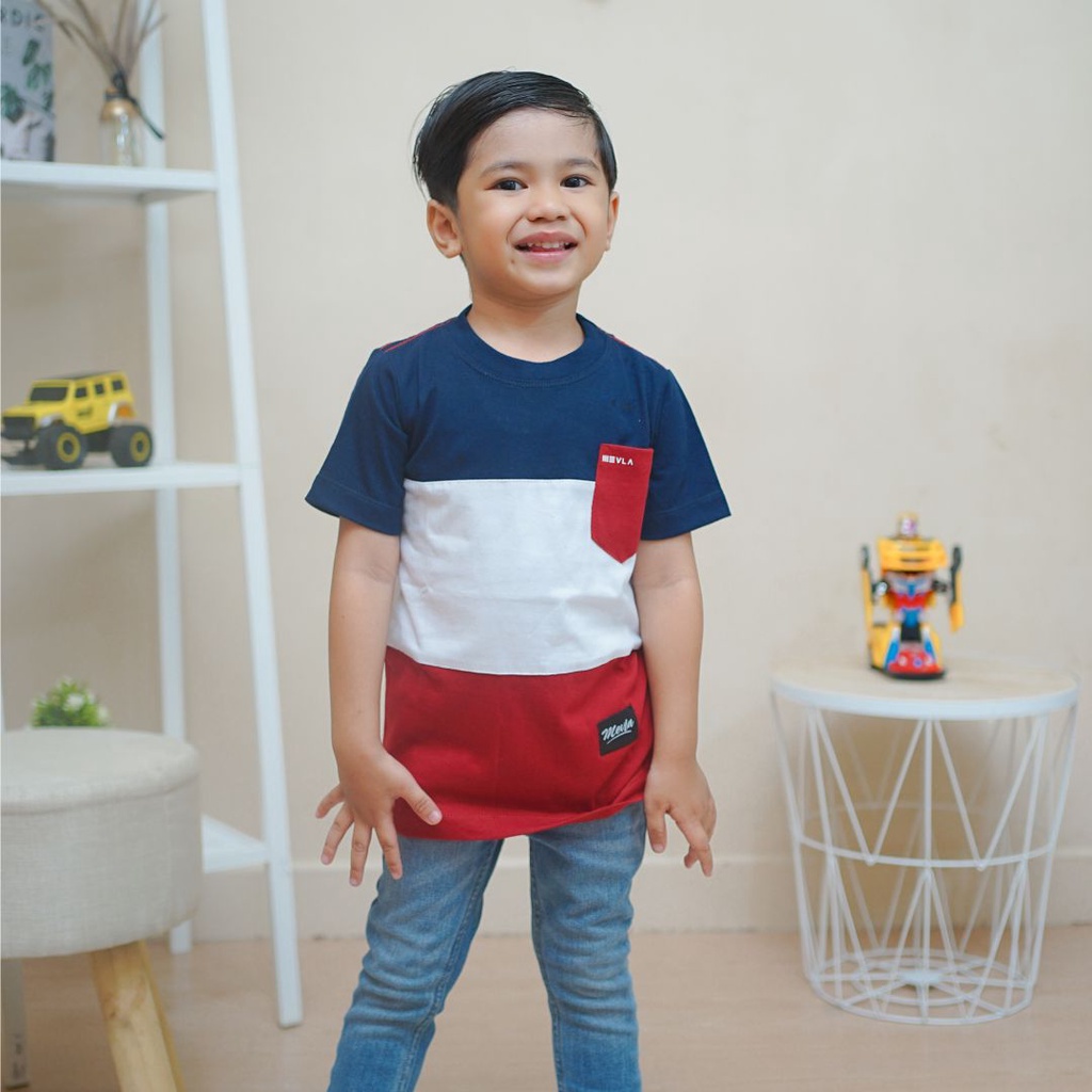 Kaos Anak Laki - laki Premium Original Premium Branded | Mevla Kids - Sakha Navy