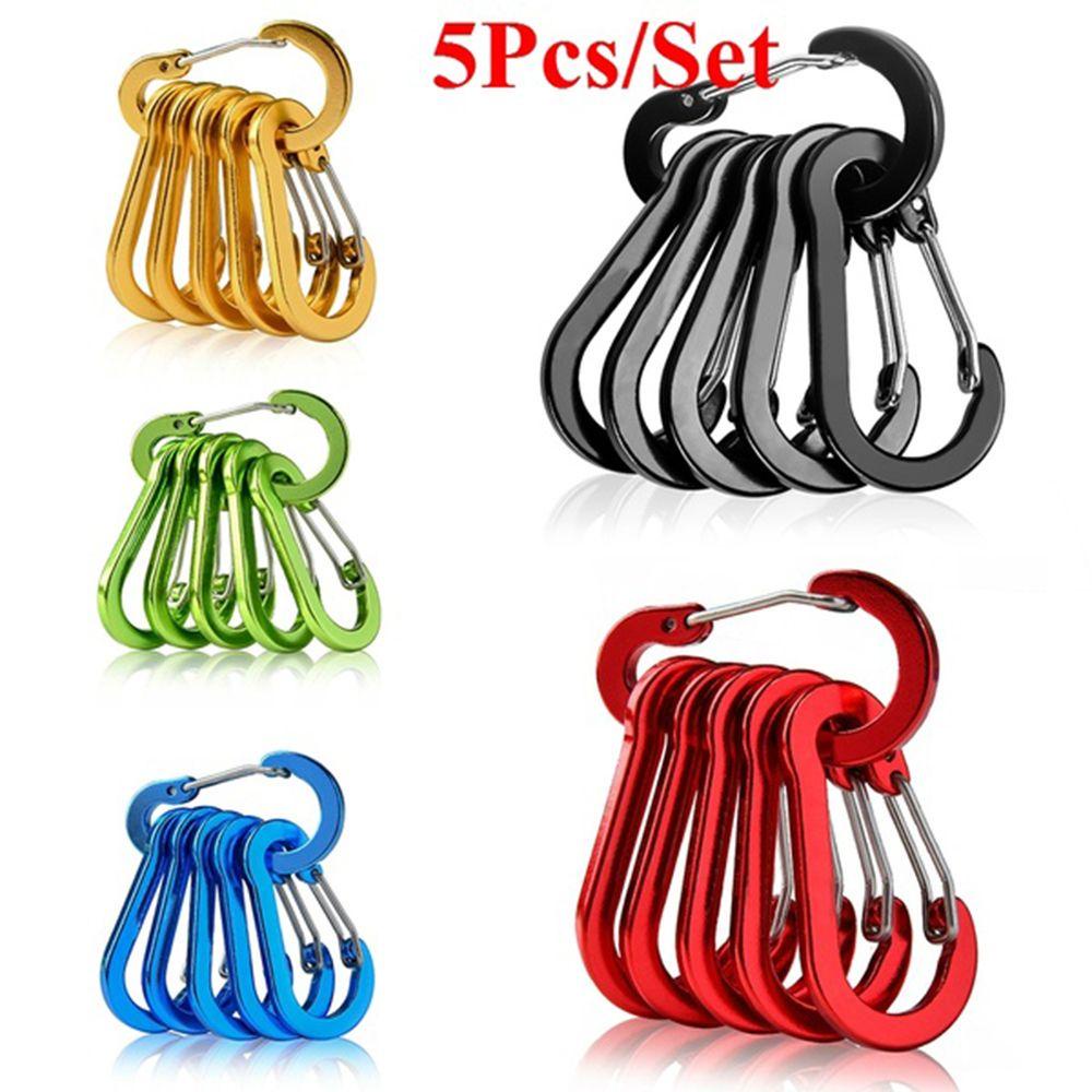 Agustina Carabiner 5Pcs Hiking Hook Bentuk S Mendaki Bahan Aluminium Alloy Musim Semi Gesper