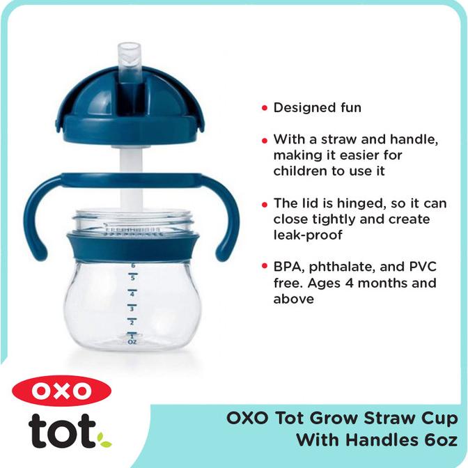 OXO Tot Grow Straw Cup W/Handles 6oz | Botol Minum Anak