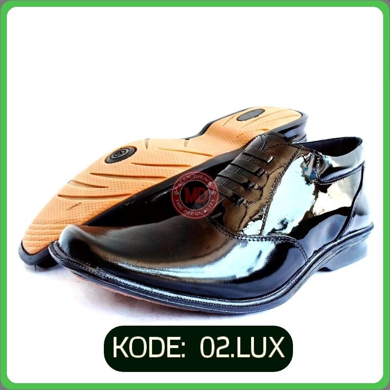 MANDIENS 02.LUX/03.LUX - Sepatu Formal Pria Sepatu Kulit PDH TNI POLRI Sepatu Kerja Dinas Security