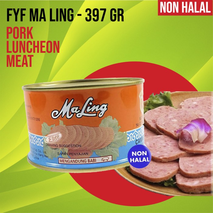 

asa457a Maling Pork Luncheon Meat Kaleng 397Gr Fyf (Daging Ham Babi Kaleng) - Tanpa Bubble Xa20X1