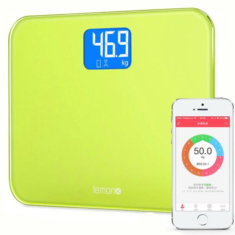 MECARE LEMON W100 SMART BLUETOOTH 4.0 DIGITAL SCALES HEALTH WEIGHT SCALE - GREEN