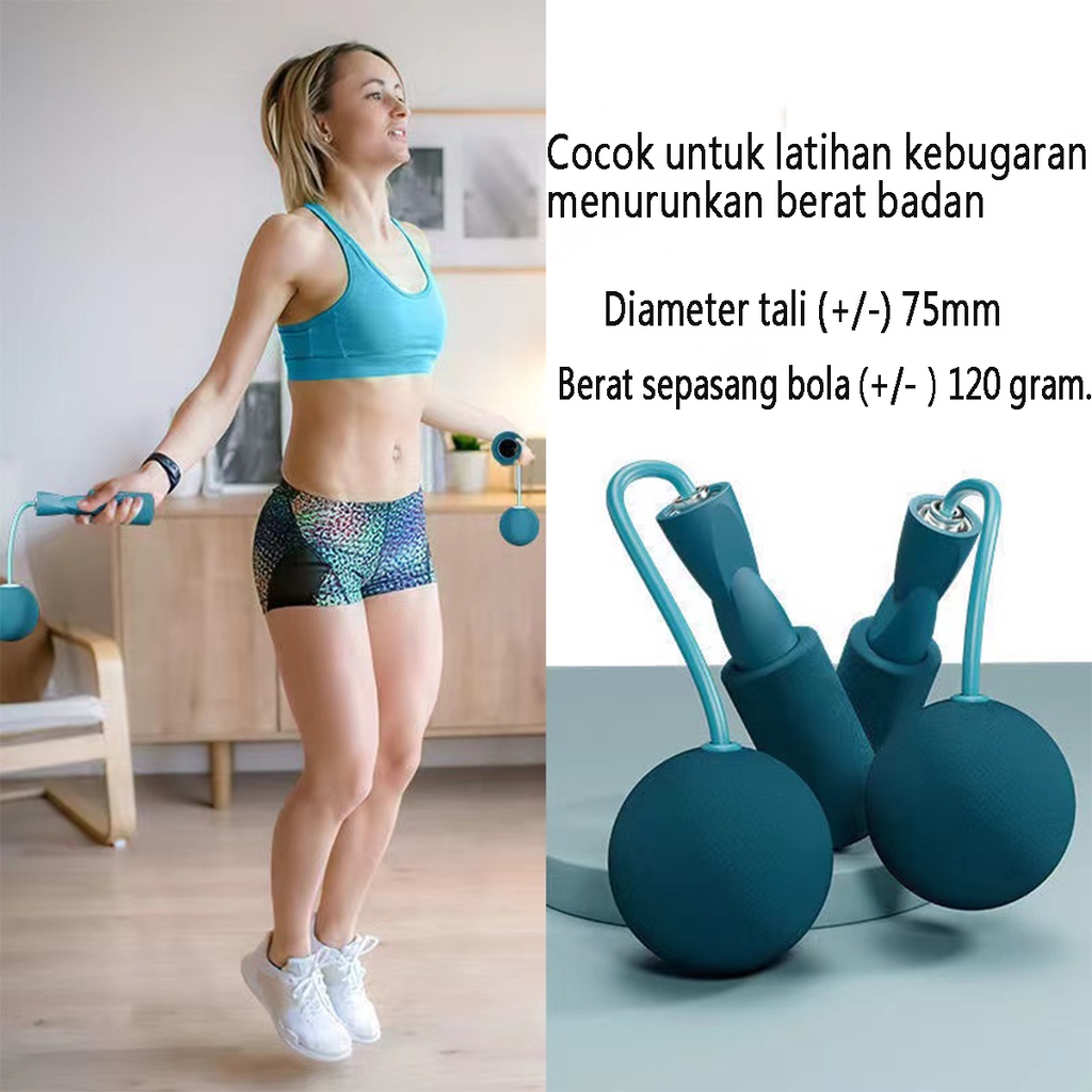 Lompat Tali Tanpa Tali/ Tali Lompat Tali Tanpa Kabel / Jump Rope Weight Ball / Skipping Ropeless