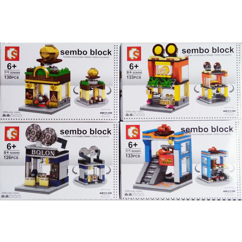 Sembo Block SD6088-91 Fried Chicken Minifigure Set isi 4