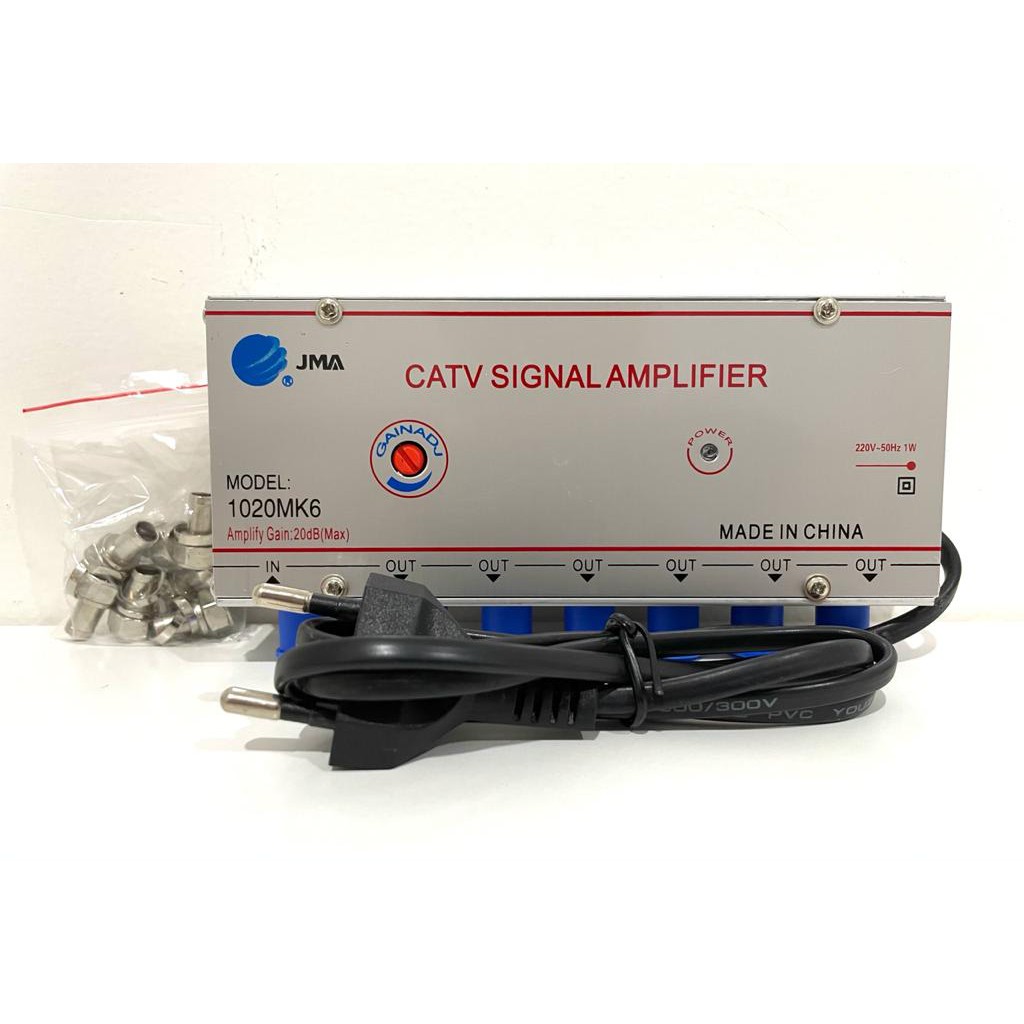 Booster Antena TV / CATV Signal Amplifier 6 Way