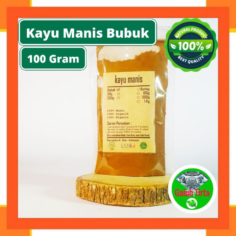 

100 Gram Kayu Manis Bubuk murni asli original organik kualitas premium Cinnamomum Verum JSR