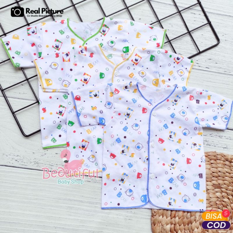 Baby.ou - 6pcs Atasan Baju Bayi Baru Lahir Lengan Pendek usia 0 sd 3 Bulan - Baju Baby Newborn Tangan Pendek