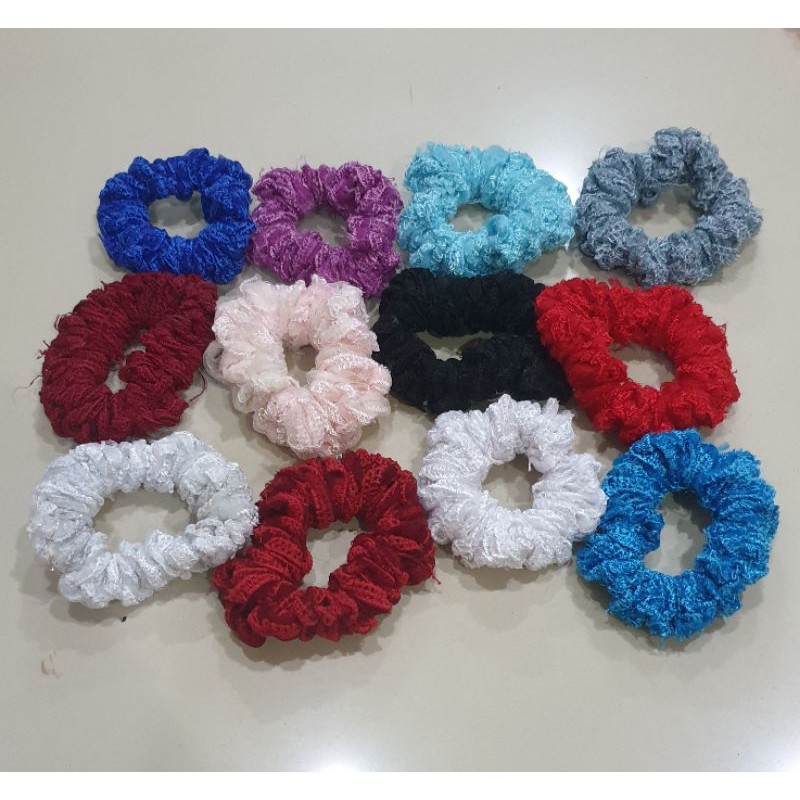 SCRUNCHIE BAHAN BRUKAT METALIK PREMIUM CEPOL HIJAB