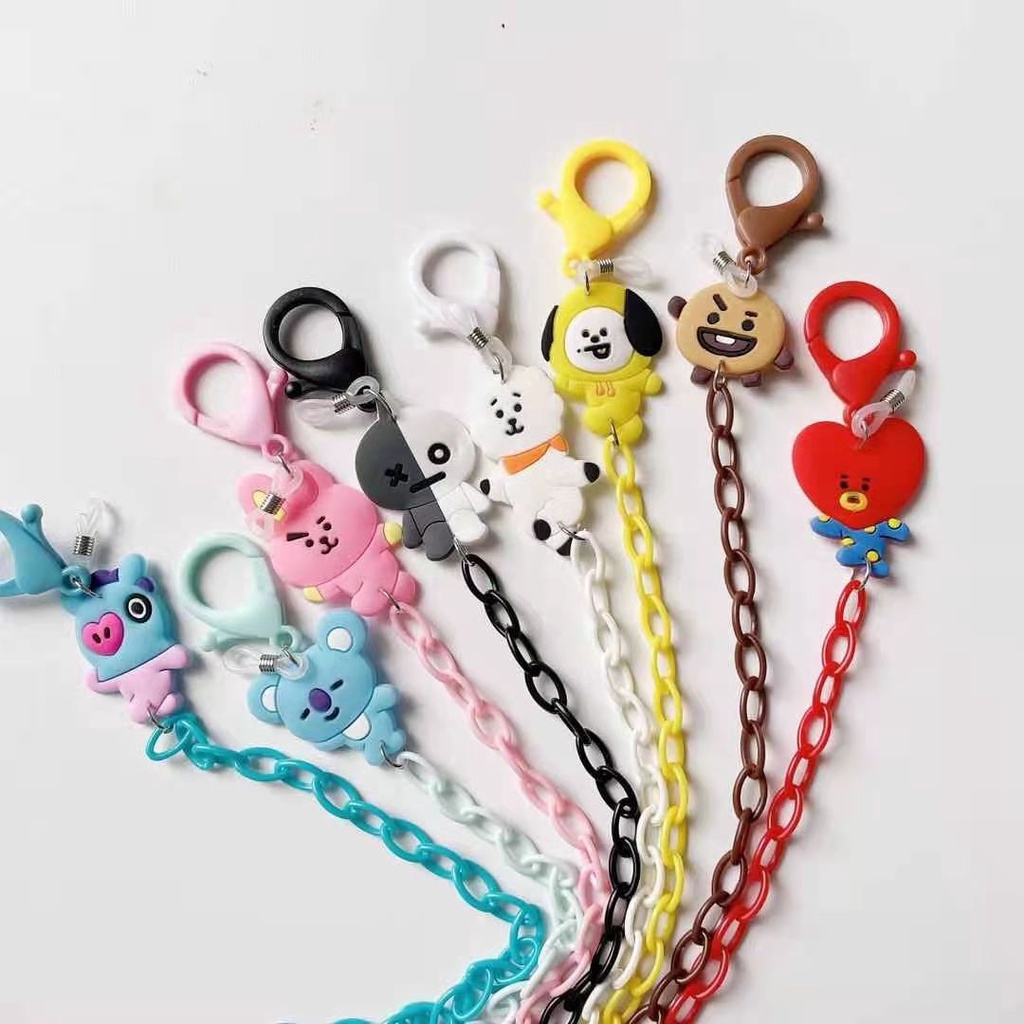 New Candy Color Cartoon BTS Acrylic Lanyard Necklace Glasses Chain Lanyard