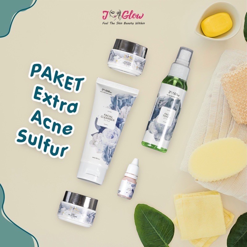 JGLOW SKINCARE EXTRA ACNE PERAWATAN MUKA JERAWAT 5pc