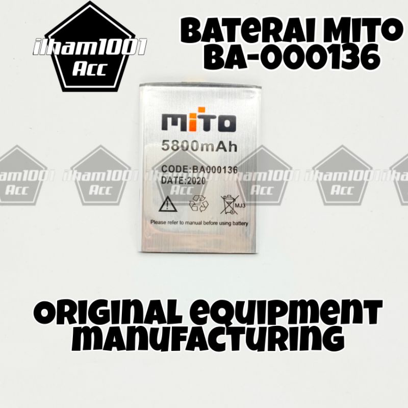 Baterai Mito A16 Full View BA-000136 battery batrai batre hp Mito