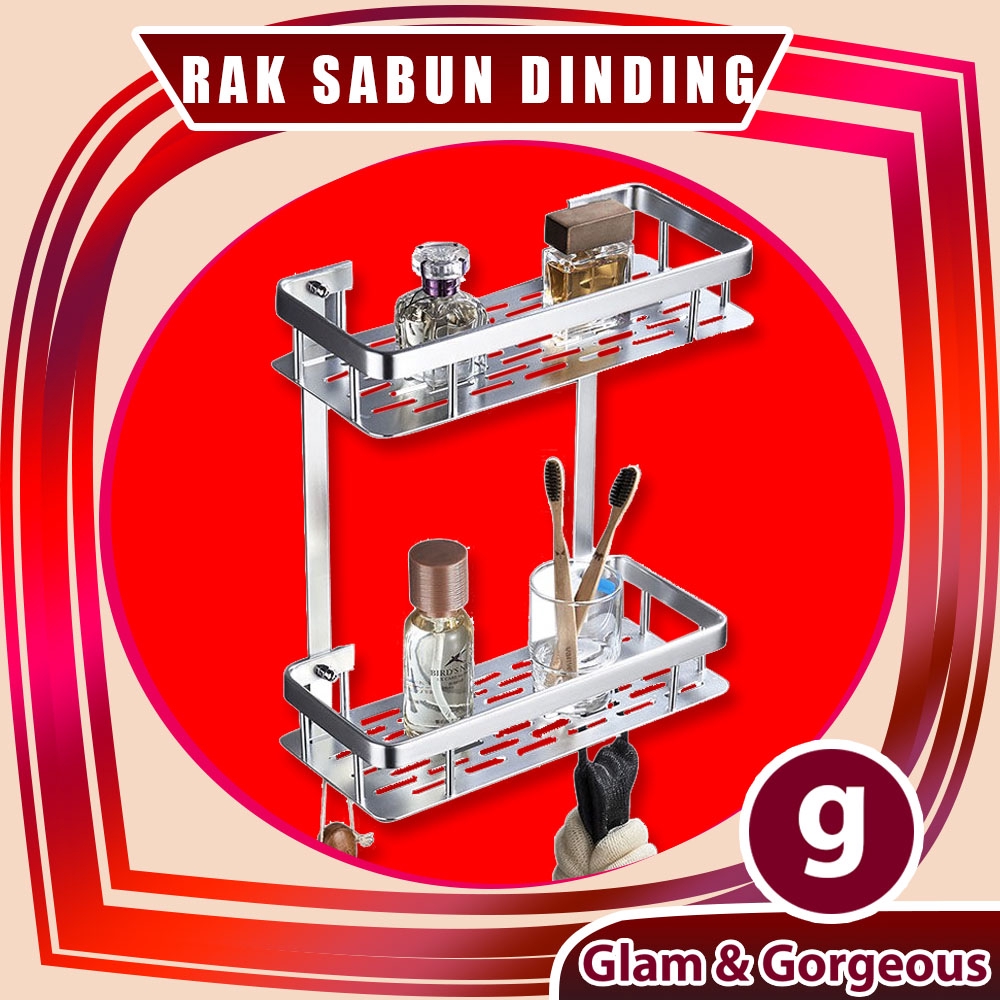 Rak Mandi atau Bumbu Dapur Alumunium 2 Susun 30CM AD-0268-2-30CM